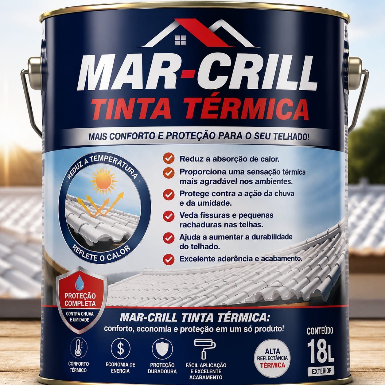 Lata de tinta térmica Mar-Crill de 18 litros